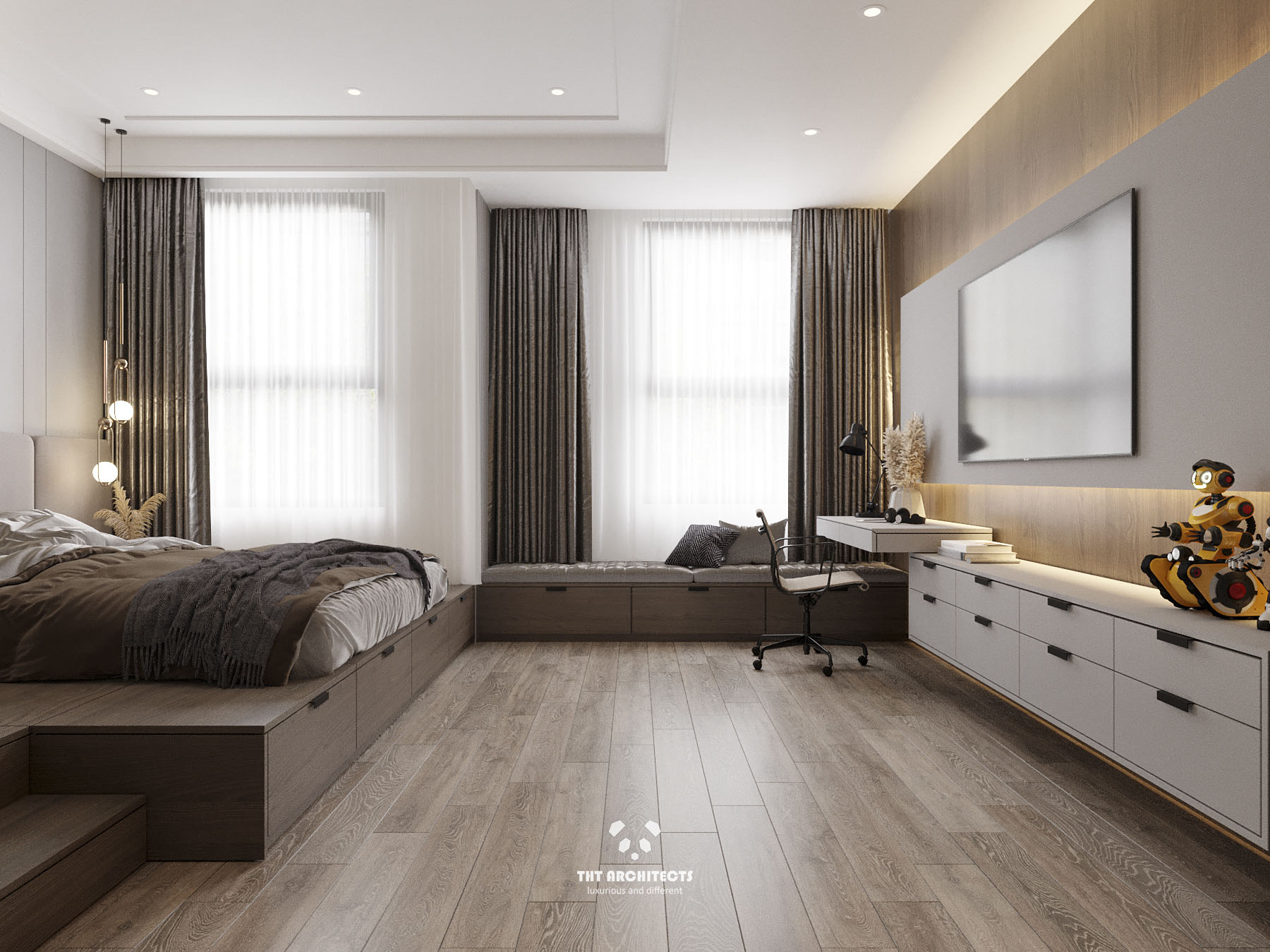 tht architects - Nhà chị Châu Đà Lạt - phòng ngủ con trai 03
